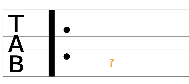 Exemple corde de La sur tablature