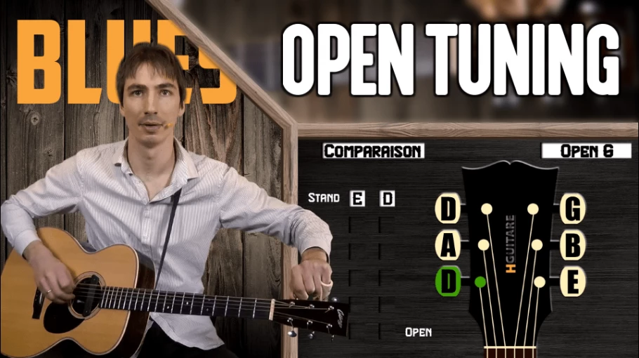 Nouveau cours Blues : L'open tuning (prérequis pour le jeu au Bottleneck)