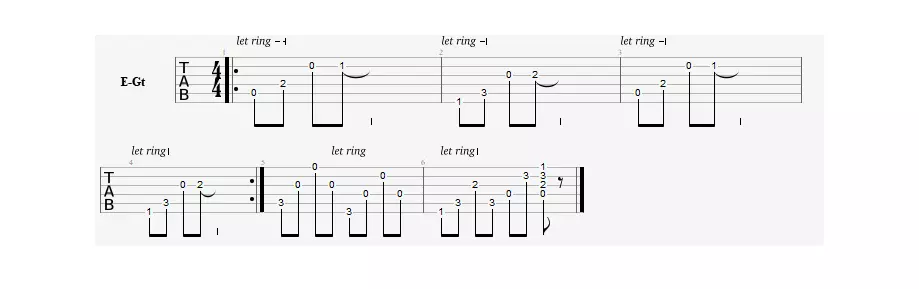 Exercice 3 sur les arpèges en guitare