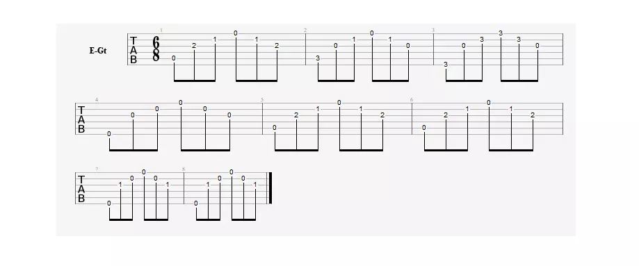 Exercice 2 sur les arpèges en guitare