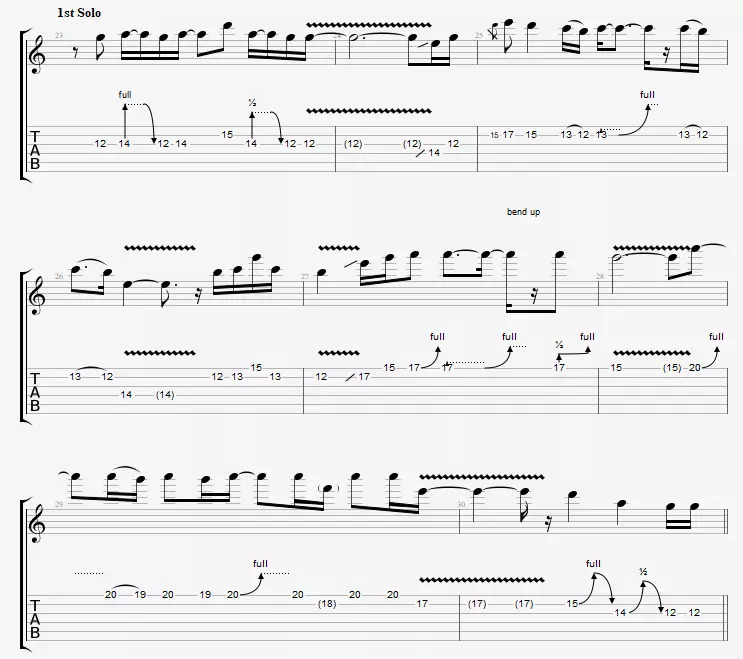 La technique du bend sur le solo de Knaocking on Heavens Door