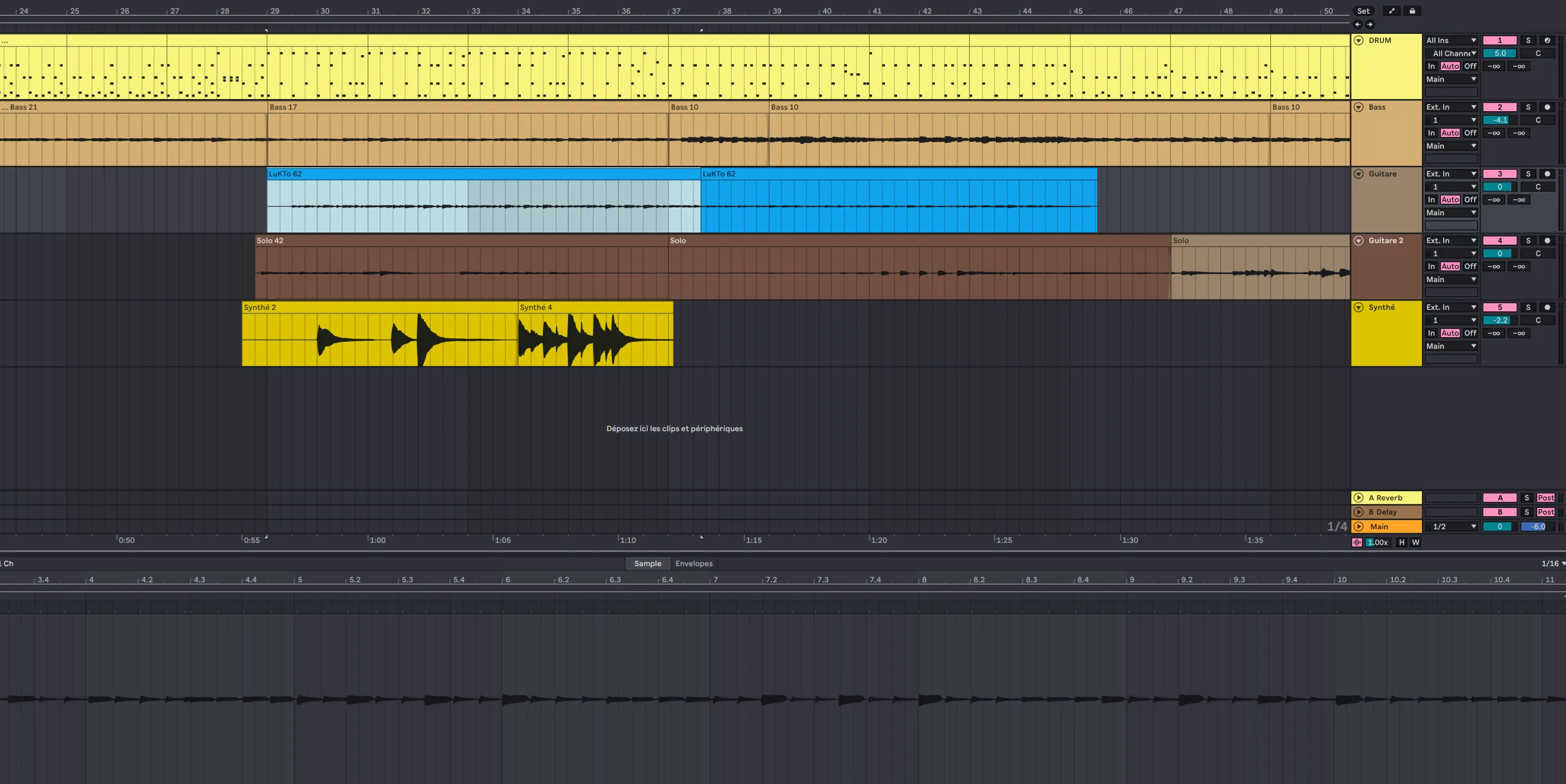 mixage d’une guitare électrique dans un logiciel audio