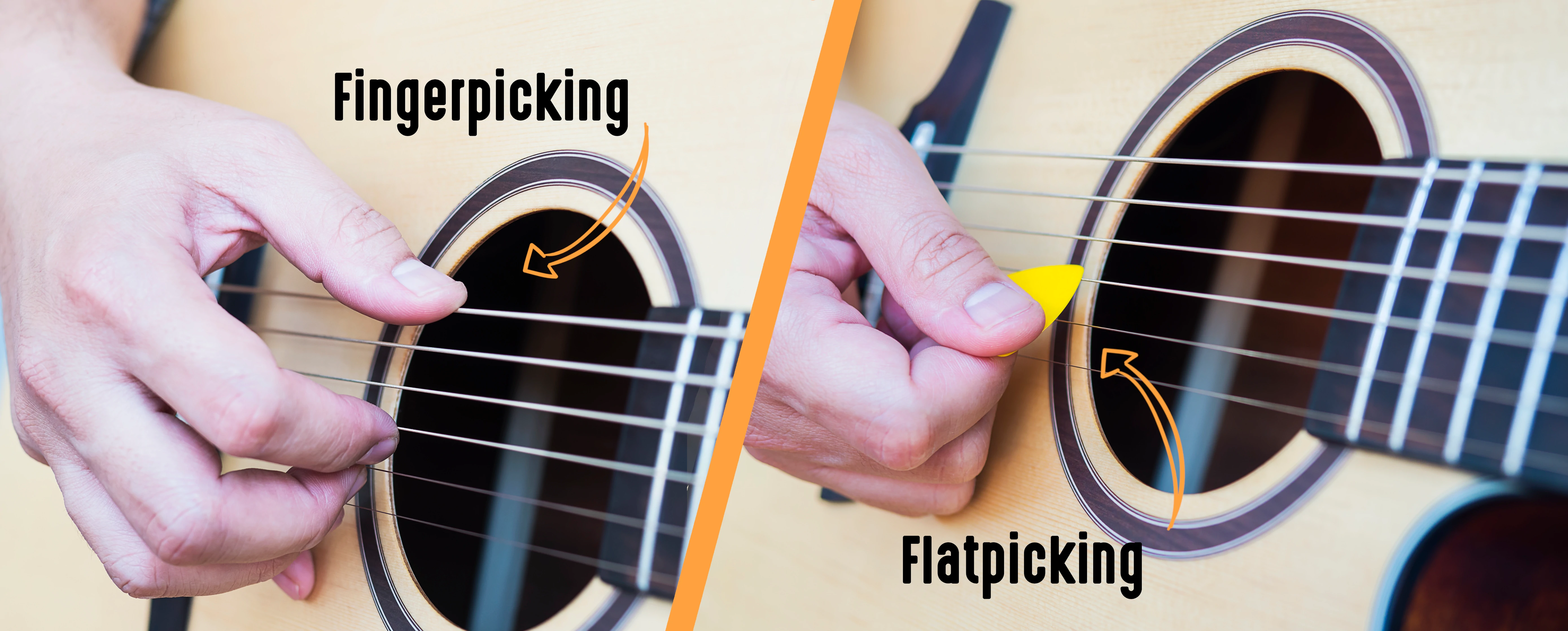 Différence entre le flatpicking et le fingerpicking