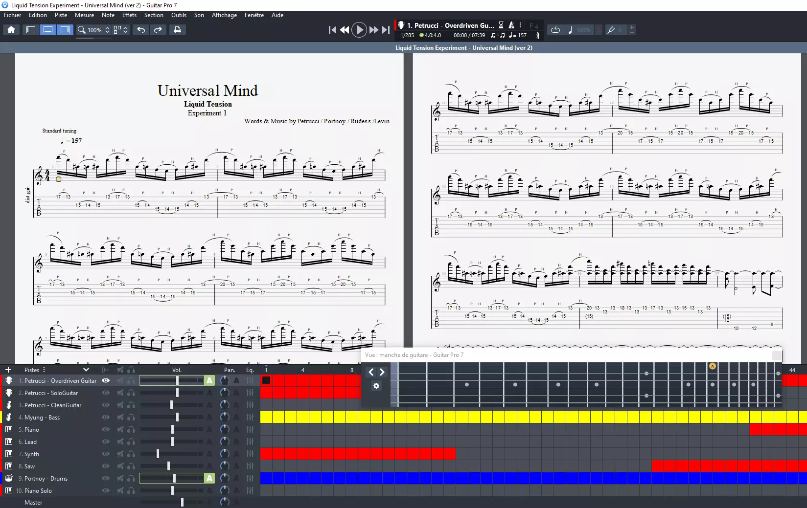 les partitions sur guitar pro