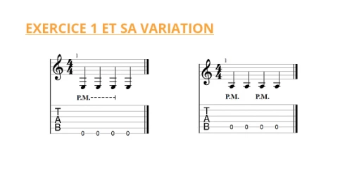 Exercice 1 pour pratiquer le Palm Mute