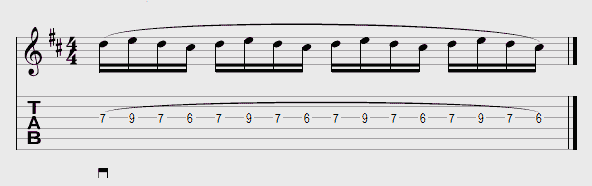 Exercice 1 de Shred avec la technique du Legato