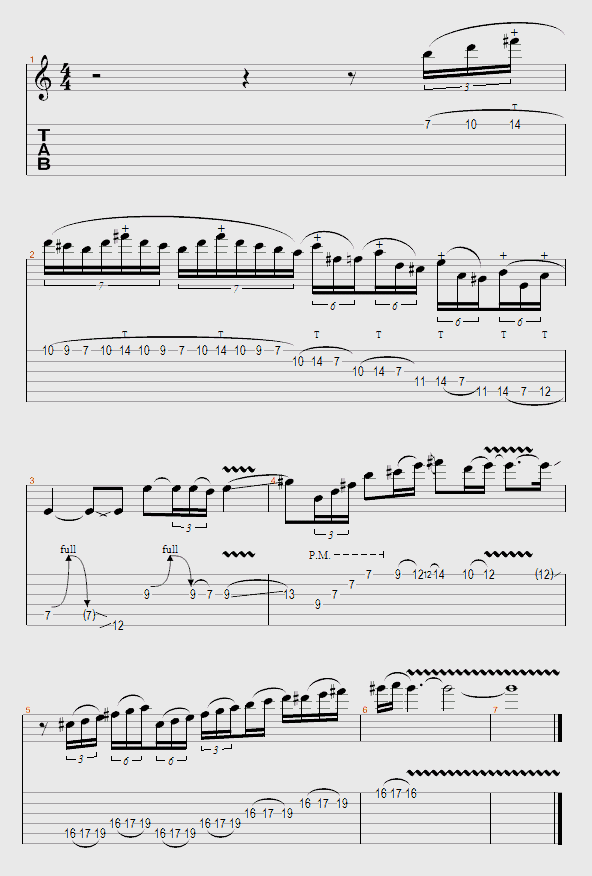 Exercice 3 de Shred avec la technique du Tapping