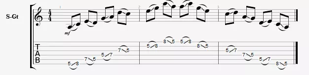 exercice 4 pour pratiquer le slide en guitare