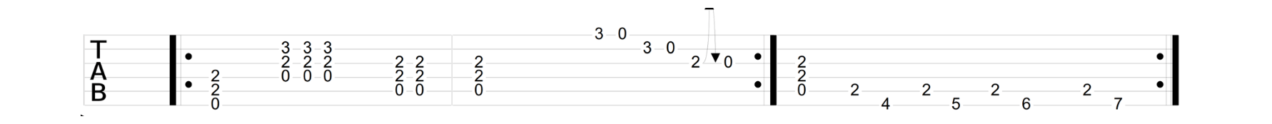 Exemple d'une tablature complète