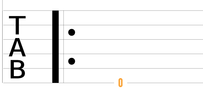 Exemple de corde à vide sur tablature