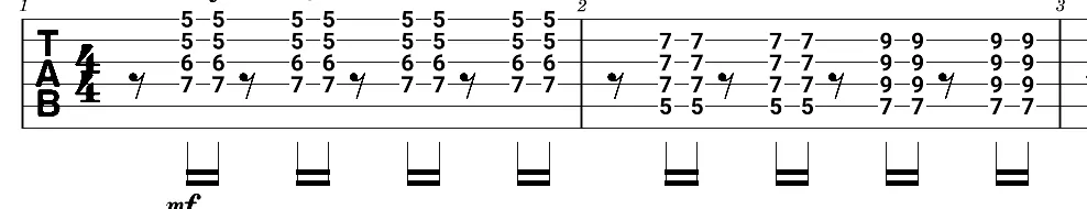 Tablature du riff Stir It Up de Bob Marley