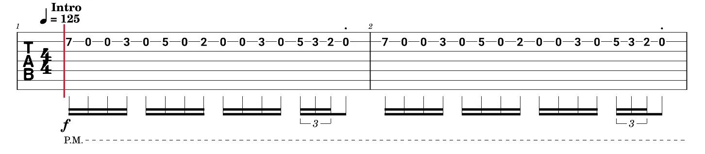 Tablature du riff Throes Of Perdition de Trivium